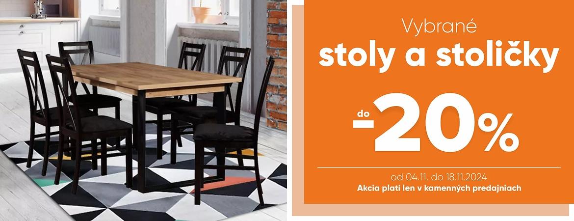 stoly a stoličky -20%