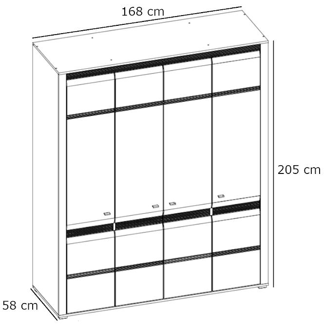 Skriňa 4D Sevilla Typ 23 nórská borovica/biela