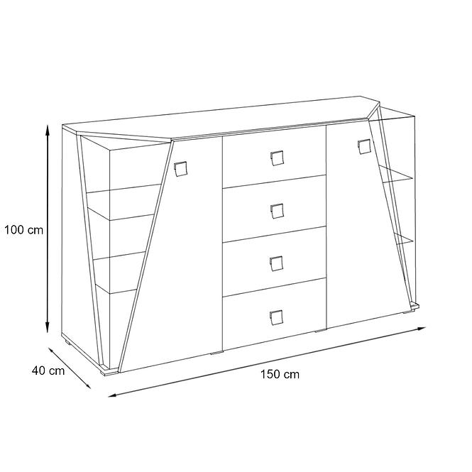 Komoda Edge Biely