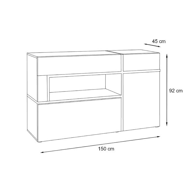 Komoda Cross Biely/Perla