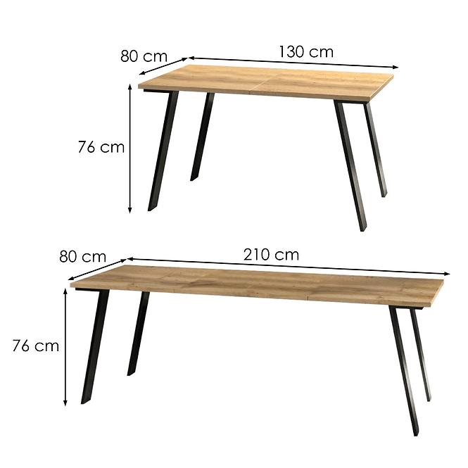 Rozkladací stôl Liwia 130/210x80cm Dub Wotan