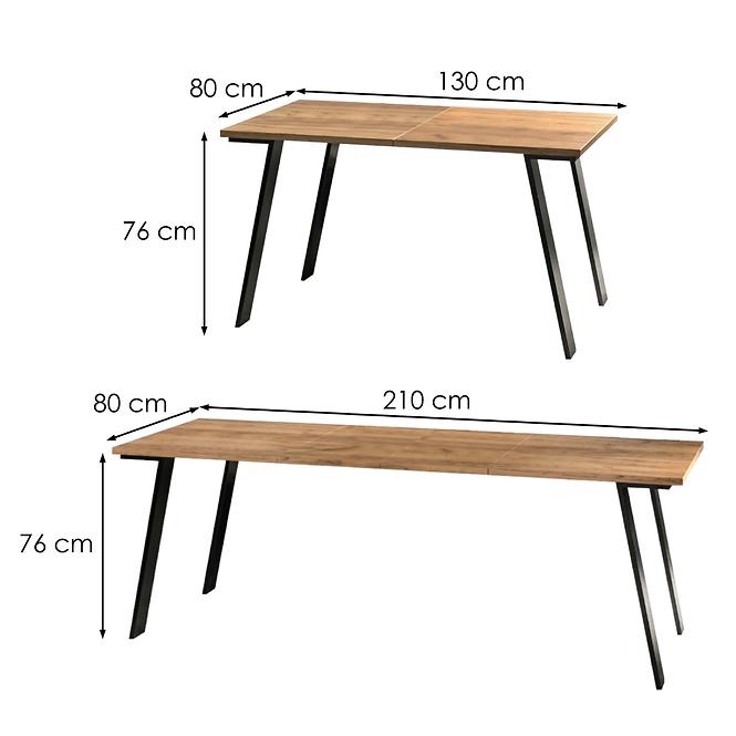 Rozkladací stôl Liwia 130/210x80cm Dub Craft Zlatý
