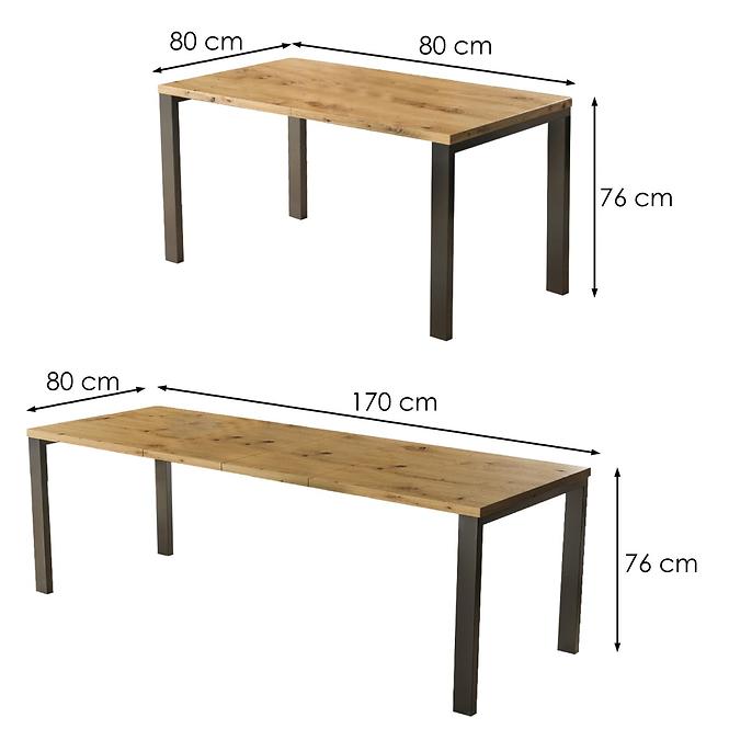 Rozkladací stôl Garant 80/170x80cm Dub Artisan