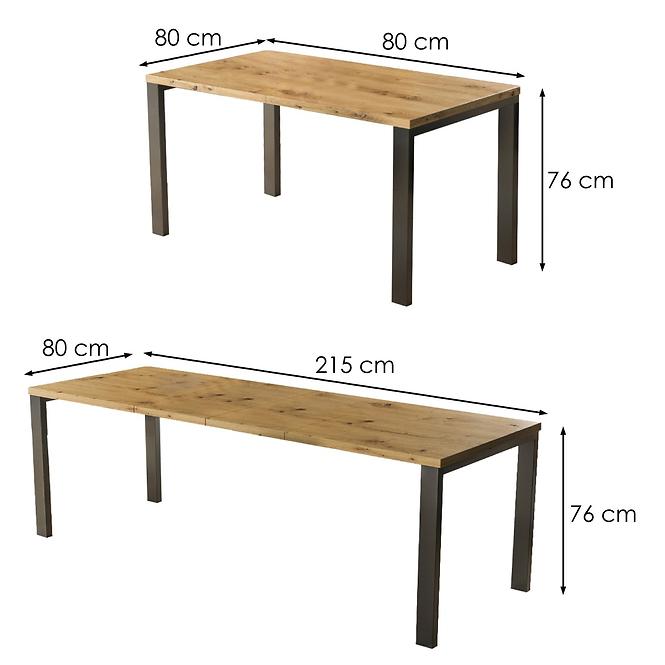 Rozkladací stôl Garant 80/215x80cm Dub Artisan