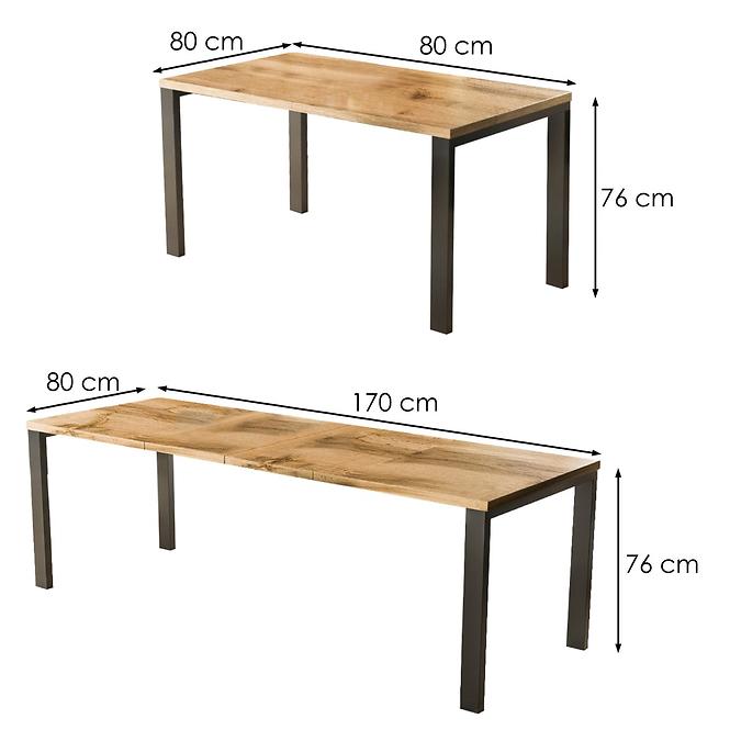 Rozkladací stôl Garant 80/170x80cm Dub Wotan