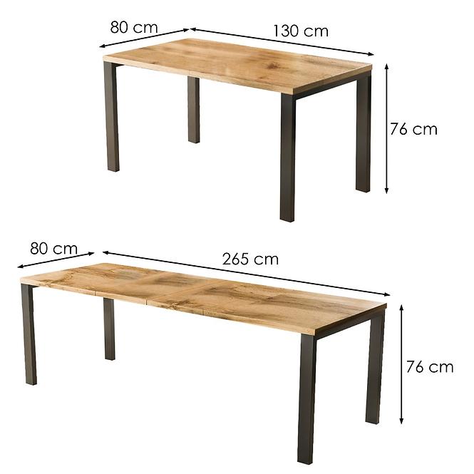 Rozkladací stôl Garant 130/265x80cm Dub Wotan
