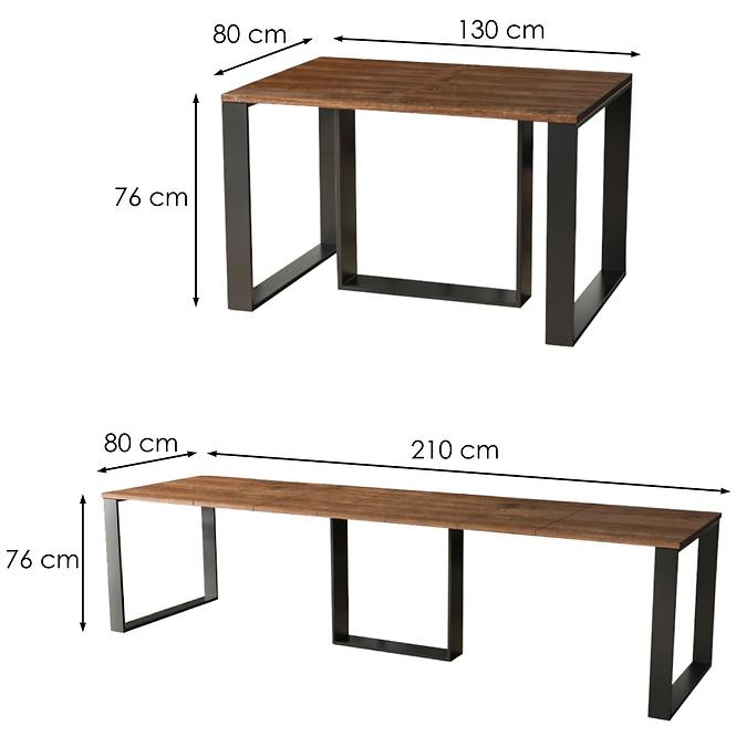 Rozkladací stôl Borys 130/210x80cm Dub Stirling