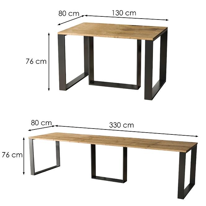 Rozkladací stôl Borys 130/330x80cm Dub Wotan
