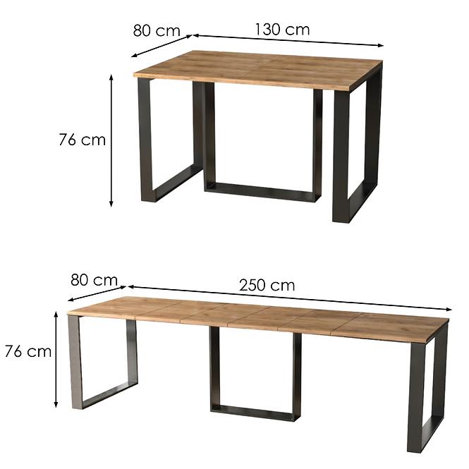 Rozkladací stôl Borys 130/250x80cm Dub Craft Zlatý