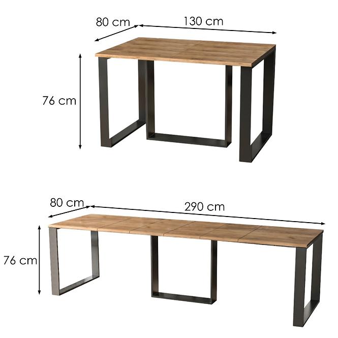 Rozkladací stôl Borys 130/290x80cm Dub Craft Zlatý