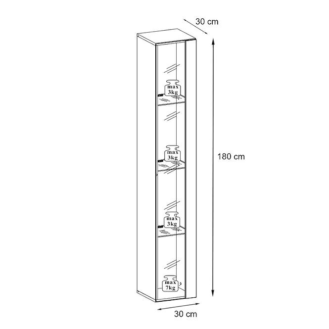 Závesná skrinka Switch Sklo WW1 Wotan + LED