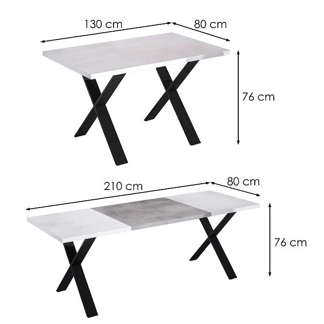 Jedálenský stôl X-210 Biely lesk