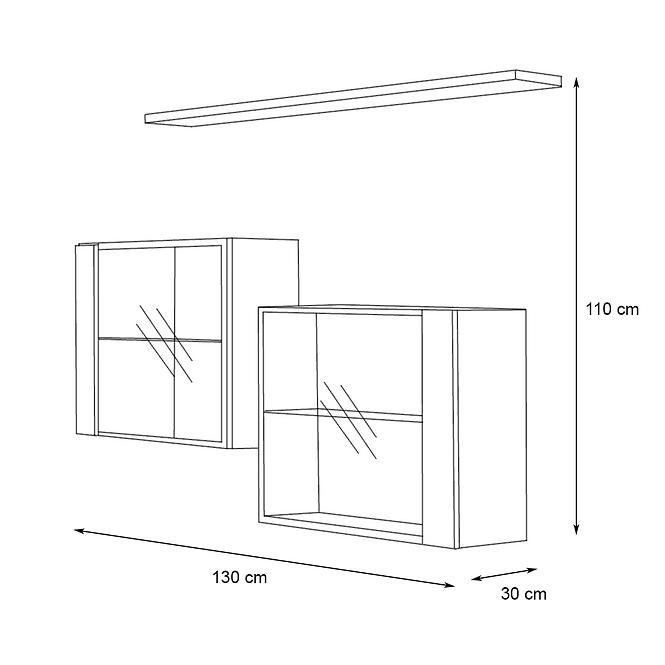 Komoda+Polička Switch Sb III Led Biely