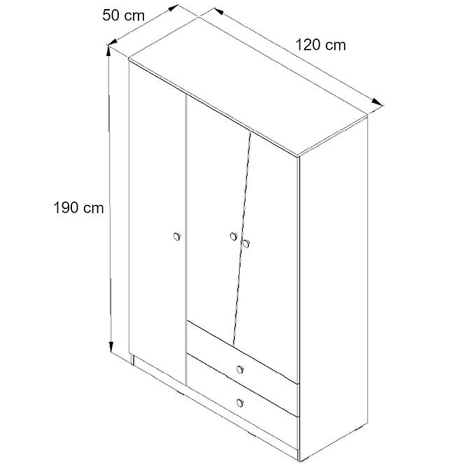 Skriňa Nero 03  120 – Biely Lesk