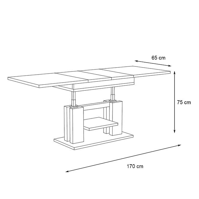 Zdvíhací stolík ISO 170 dub wotan