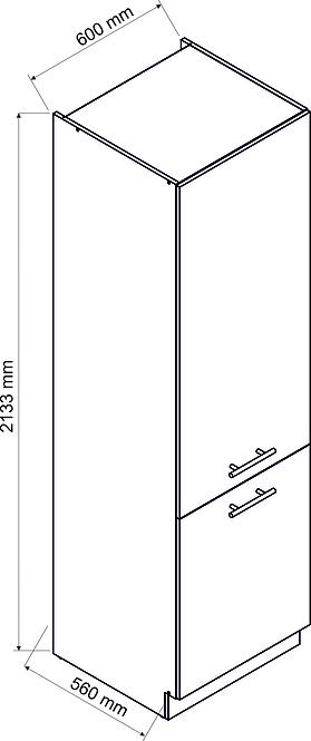 Kuchynská skrinka Zoya D60sł 2133 Pl 2fr Dub Halifax/Biely