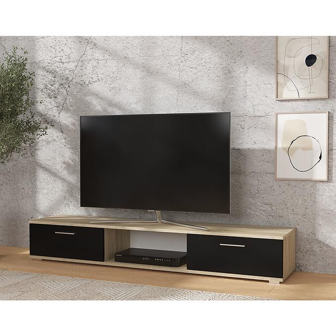 TV stolík  Sella Sonoma+čierna Mat
