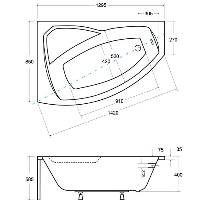 Vaňa Rima 130/85 L+nohy