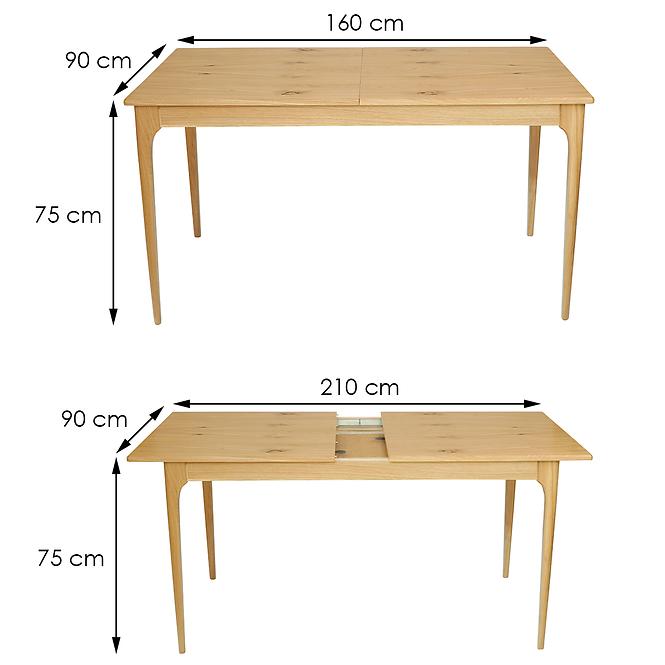 Rozkladací stôl Boguś 160/210x90cm dub