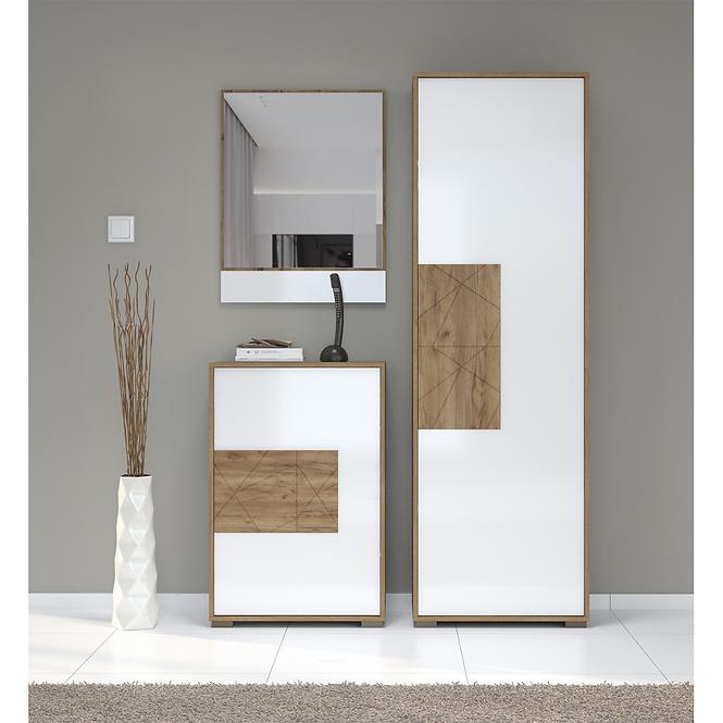 Skriňa 1d Stela V1 lakovaná Tobacco Oak/Crystal White