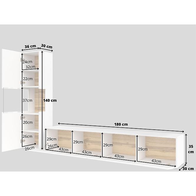Obývacia stena malá Ava 09 biela/wotan