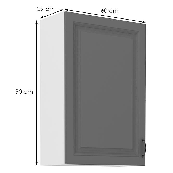 Kuchynská skrinka Stilo dustgrey/biely 60g/90 1f