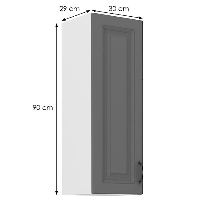 Kuchynská skrinka Stilo dustgrey/biely 30g/90 1f