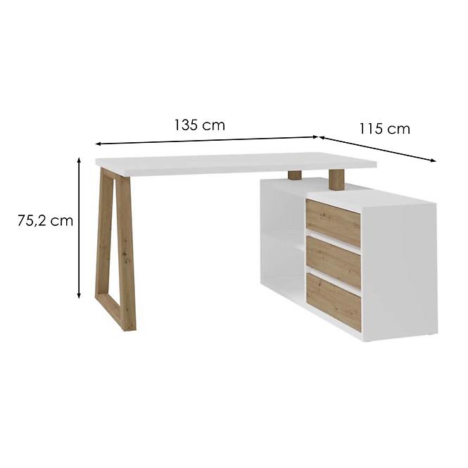 Set Iga II Písací stôl + Komoda biely/dub artisan 