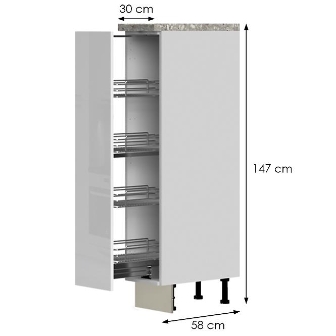 Kuchynská skrinka Infinity K14-30-1KZ/5 Crystal White