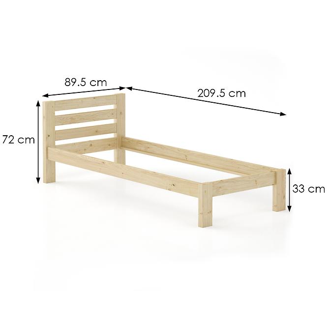 Posteľ borovica LK127–80x200 prírodné