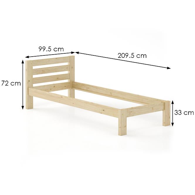 Posteľ borovica LK127–90x200 prírodné