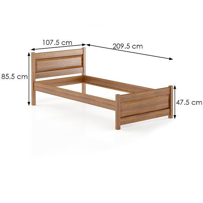 Posteľ buková LK120–100x200 koňak