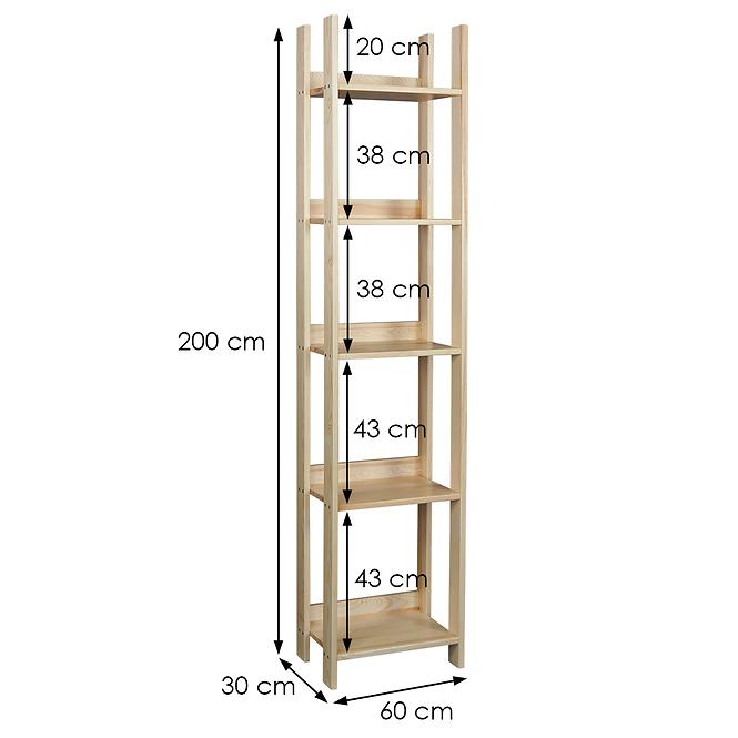 Regál prelamovaná 60 borovica lak