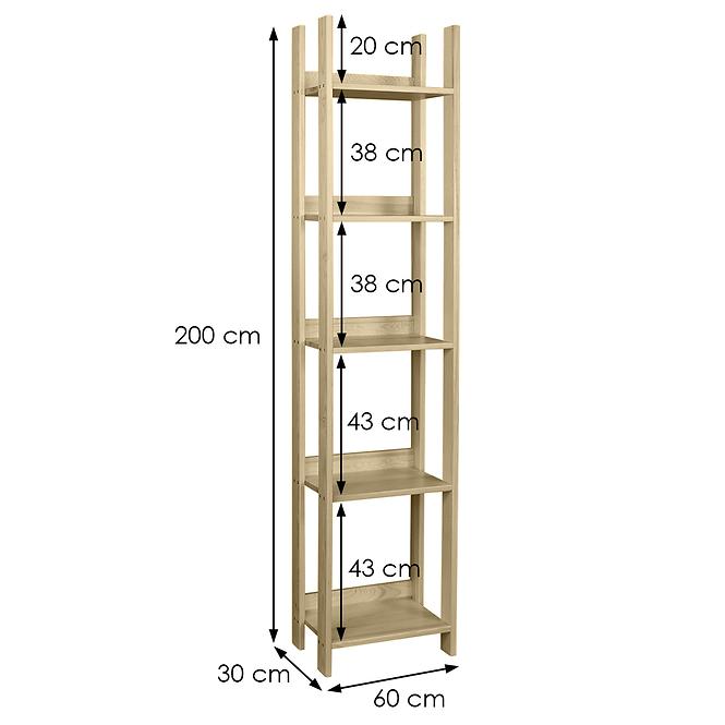 Regál prelamovaná 60 borovica surová