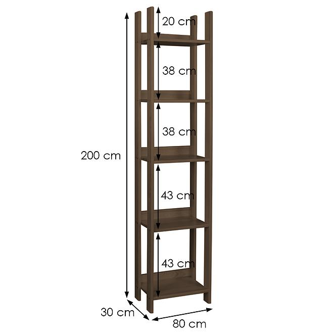 Regál prelamovaná 80 borovica morená hnedy
