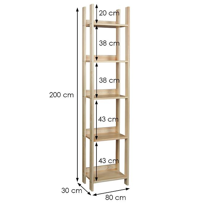 Regál prelamovaná 80 borovica lak
