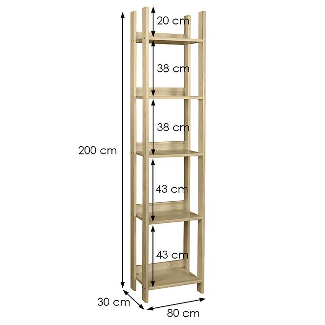 Regál prelamovaná 80 borovica surová
