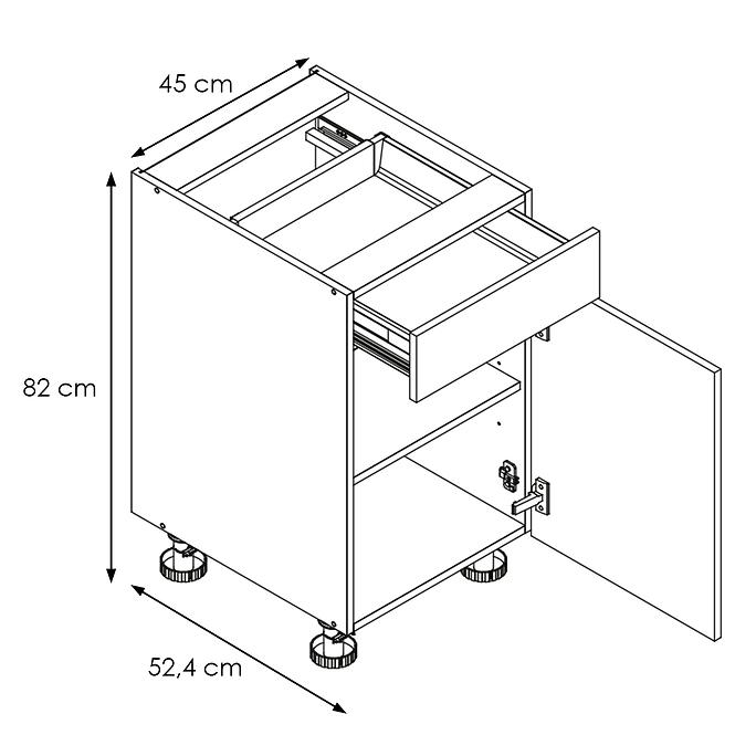 Kuchynská Skrinka Goya D 45 P/L S/1 P/L