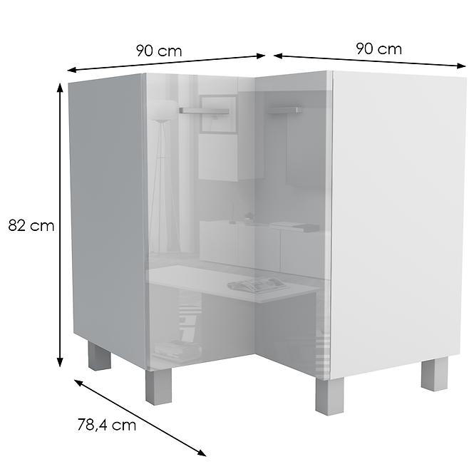 Kuchynská skrinka Lucjan 90/90 DN LUX biela