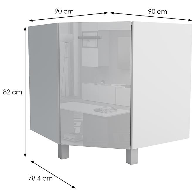 Kuchynská skrinka Lucjan 90/90 DNSK LUX biela