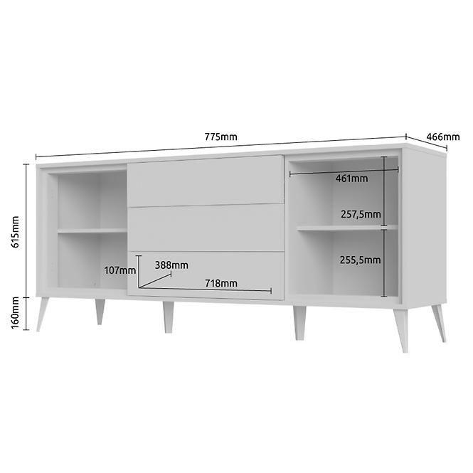 Komoda VidaK23 lakované pacific walnut/crystal white