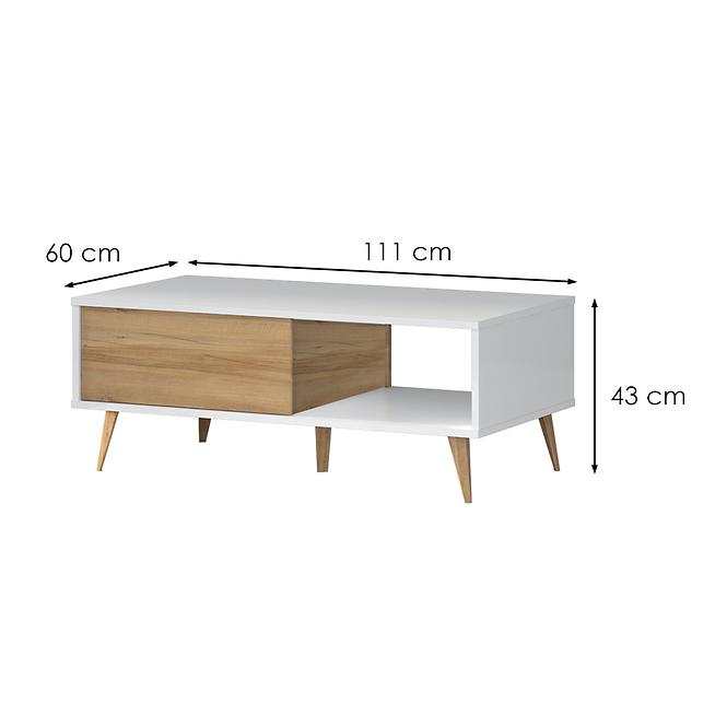 Konferenčný stolík Vida KLS lakované  pacific walnut/crystal white