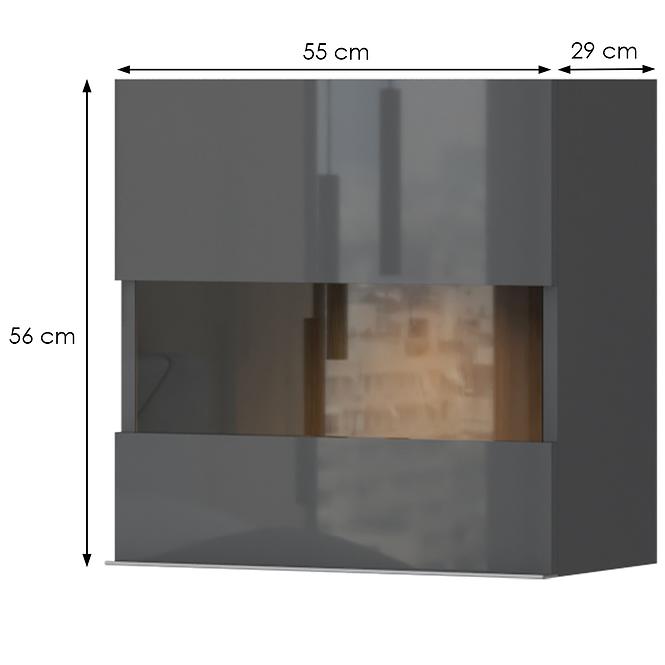 Závesná skrinka Onyx VK55-1KS/ON lakované anthracite/pacific walnut