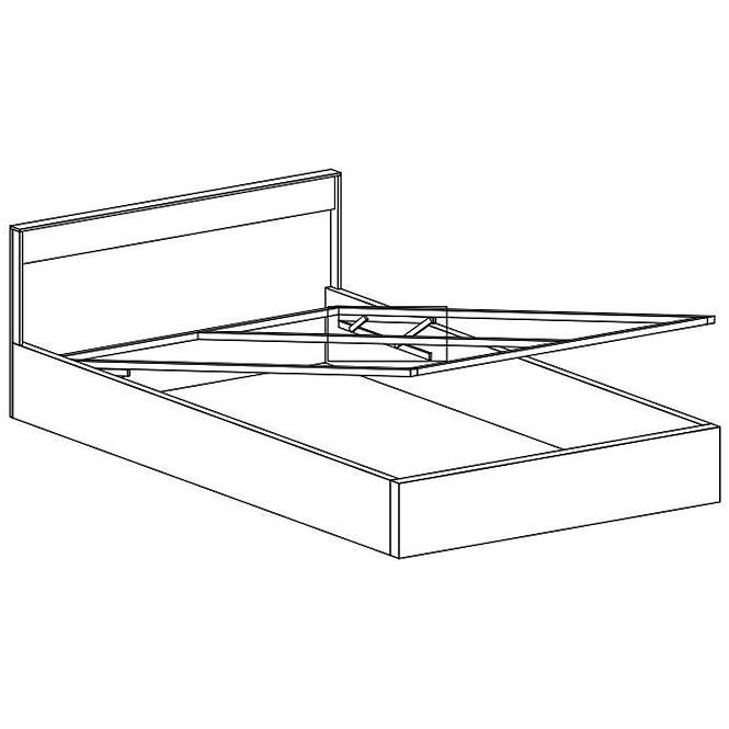 Posteľ M9 Mediolan 140x200 Deska Natural Hikora