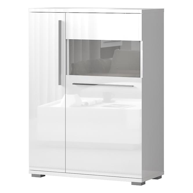 Vitrína Piano V90-2KSV/PN-70/KA/70 lakované crystal white