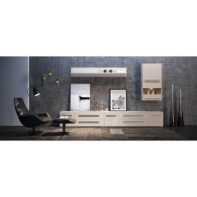 Vitrína Piano V90-2KS1F/PN-71/KA/71 lakované beige