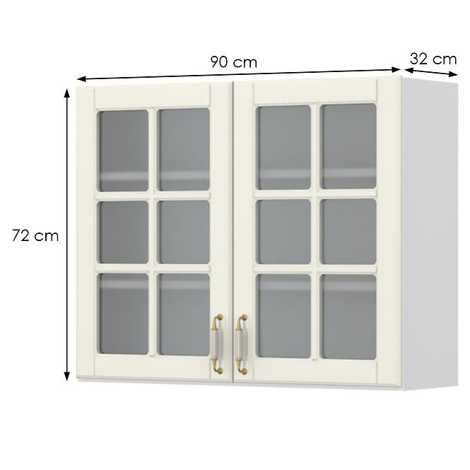Kuchynská skrinka Evergreen V7-90-2KS/4 ivorymat