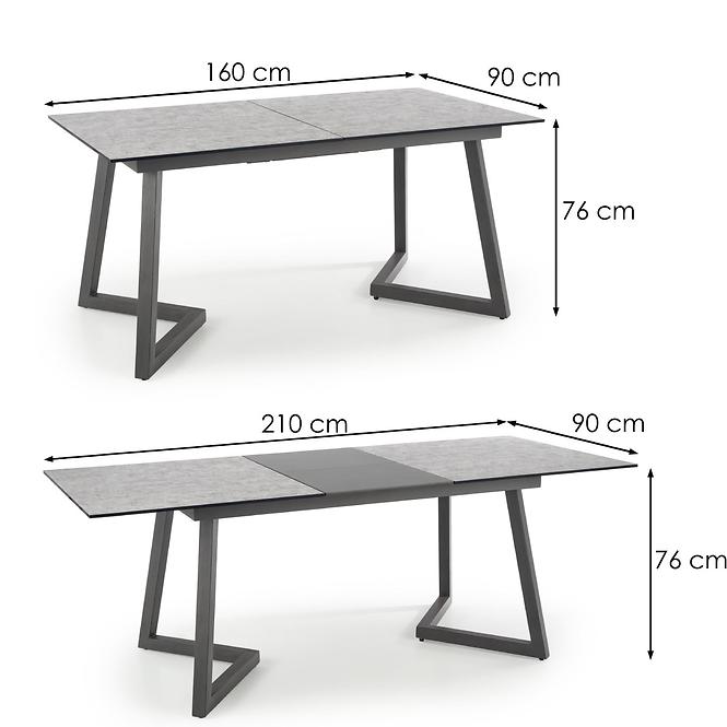 Rozkladací stôl Tiziano 160/210x90cm Svetlý Popel/Tmavé Popolavý