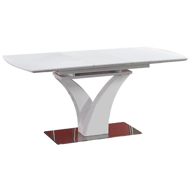 Rozkladací stôl Palermo 140/180x80cm Sklo/Mdf/Oceľ – Biely Mat