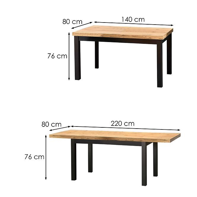 Rozkladací stôl Tiago 140/220x80cm Płyta/Drevo – Dub Craft/Čierna